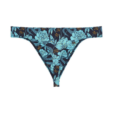 Floral-patterned thong on a white background